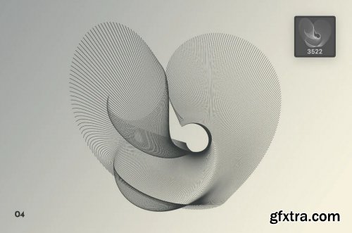 Wireframe Wavy Objects Photoshop Brushes