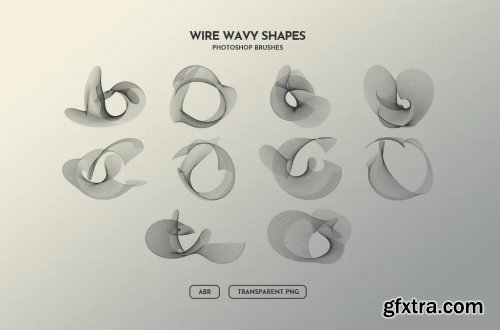 Wireframe Wavy Objects Photoshop Brushes