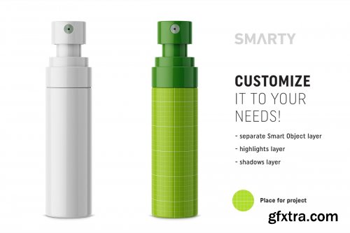 CreativeMarket - Glossy atomizer bottle mockup 4325110