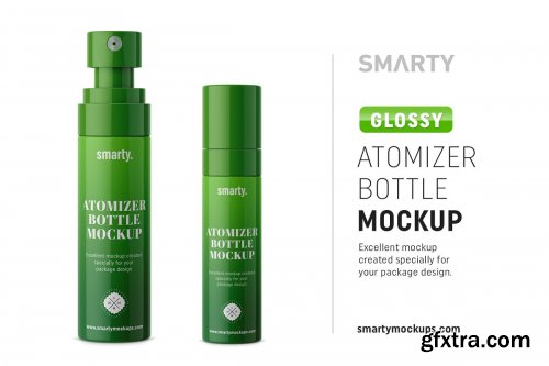 CreativeMarket - Glossy atomizer bottle mockup 4325110