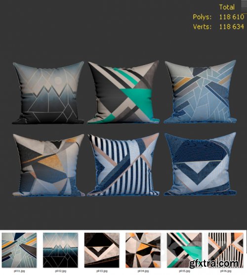 Decorative Pillow set 175 Showroom 007 3D model