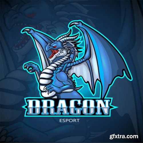 Dragon Mascot Esport Logo