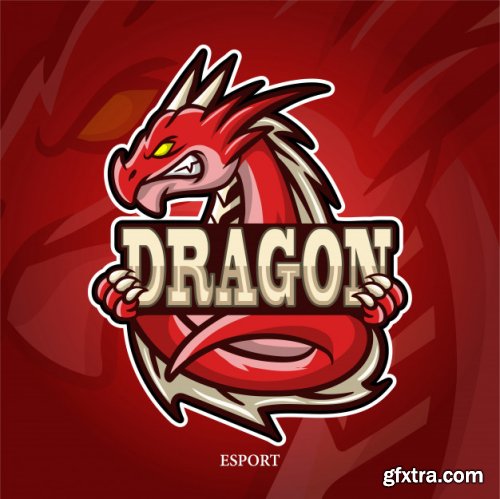 Dragon Mascot Esport Logo