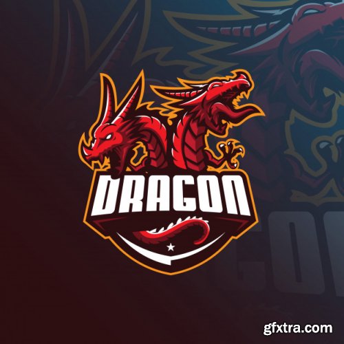 Dragon Mascot Esport Logo