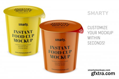 CreativeMarket - Glossy instant food cup mockup 4358120