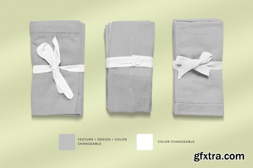 CreativeMarket - Rolled Linen Dinner Napkin Mockup 4130510