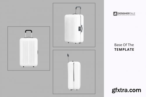 CreativeMarket - Tourist Trolley Luggage Mockup 4125798