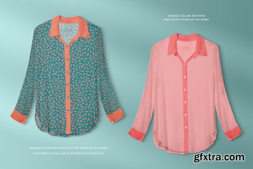 CreativeMarket - Female Full Sleeve Shirt Mockup 4103678