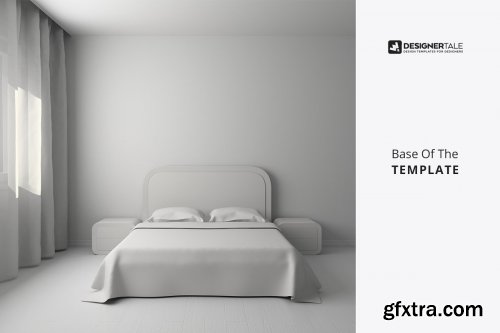 CreativeMarket - Bedroom Interior Objects Mockup 4100136