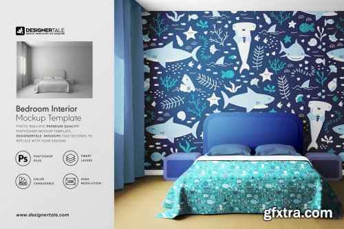 CreativeMarket - Bedroom Interior Objects Mockup 4100136