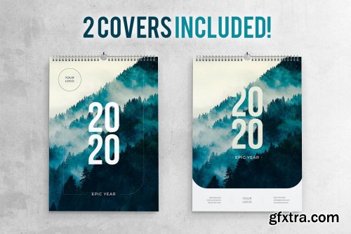 CreativeMarket - 2020 Calendar Template 4401115