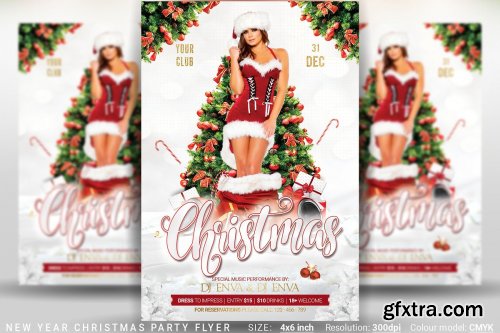 CreativeMarket - Christmas New Year Party Flyer 4387388