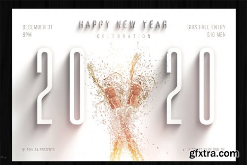 CreativeMarket - NYE Celebration Flyer 4376053