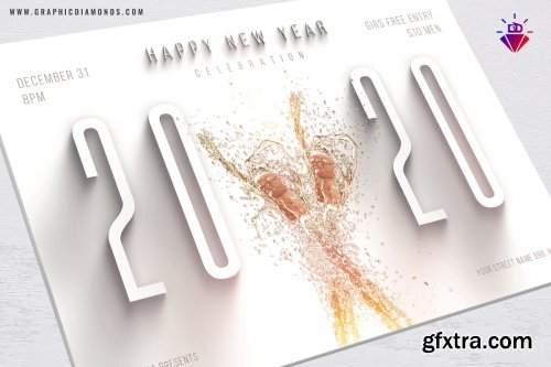 CreativeMarket - NYE Celebration Flyer 4376053