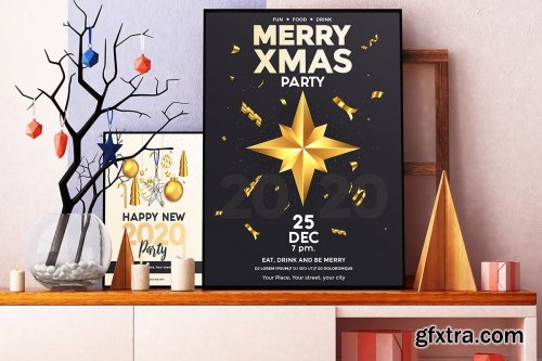 CreativeMarket - Christmas and Happy New Year flyers 4356290