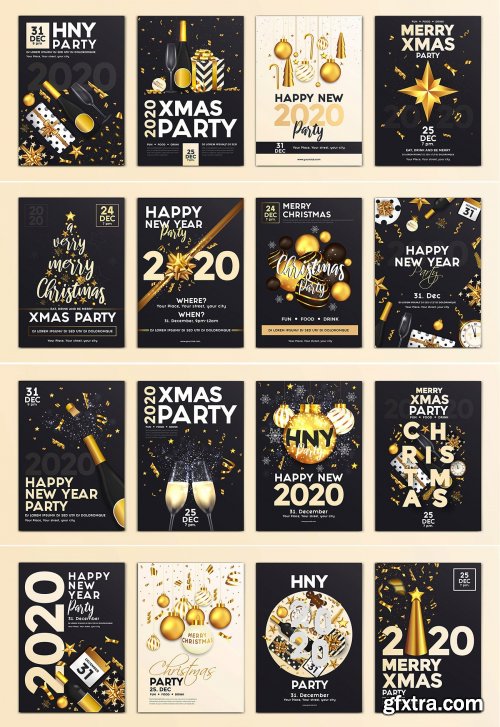 CreativeMarket - Christmas and Happy New Year flyers 4356290