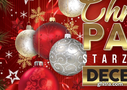 CreativeMarket - Christmas Night Club Party Flyer 4355210