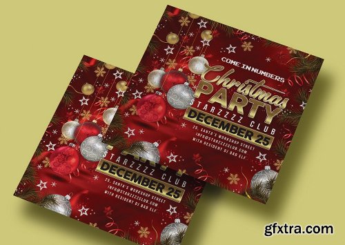 CreativeMarket - Christmas Night Club Party Flyer 4355210