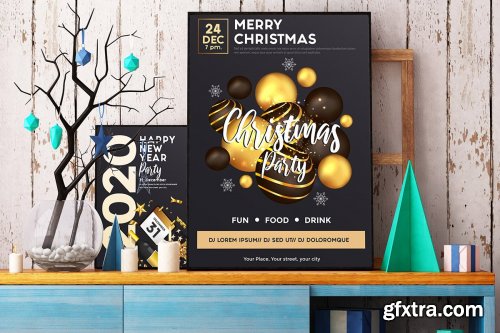 CreativeMarket - Christmas and Happy New Year flyers 4356290