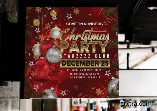 CreativeMarket - Christmas Night Club Party Flyer 4355210