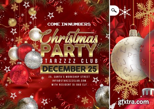 CreativeMarket - Christmas Night Club Party Flyer 4355210