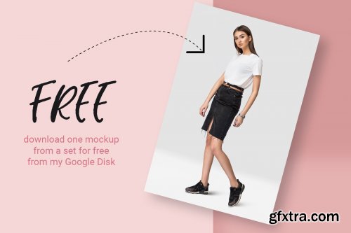 CreativeMarket - Female Tshirt Mockup Set + Free Demo 3837184