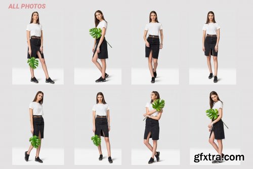 CreativeMarket - Female Tshirt Mockup Set + Free Demo 3837184