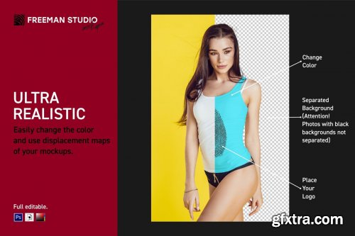 CreativeMarket - Girls Tank-Top Mock-Up Set 4110756