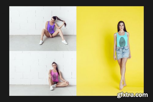 CreativeMarket - Girls Tank-Top Mock-Up Set 4110756