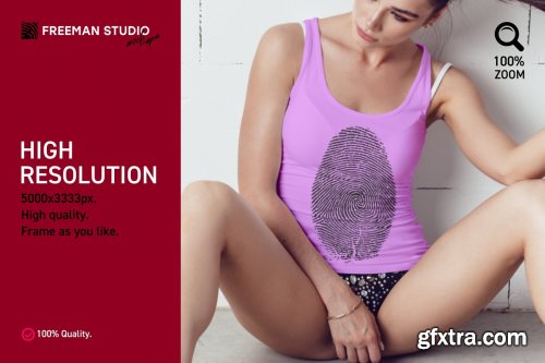 CreativeMarket - Girls Tank-Top Mock-Up Set 4110756