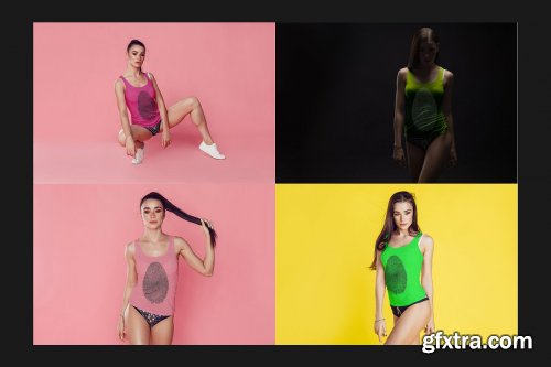 CreativeMarket - Girls Tank-Top Mock-Up Set 4110756