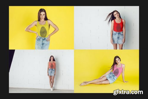 CreativeMarket - Girls Tank-Top Mock-Up Set 4110756