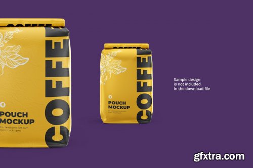 CreativeMarket - Coffee Pouch mockup. Back view 4225678