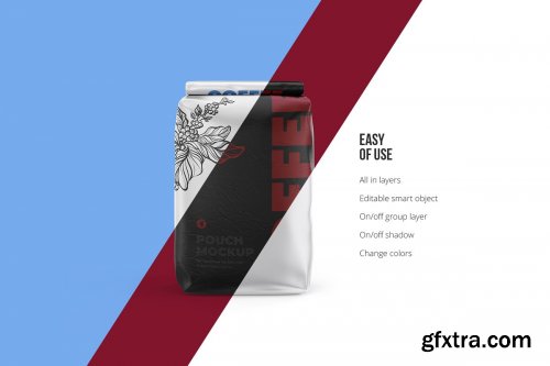 CreativeMarket - Coffee Pouch mockup. Back view 4225678