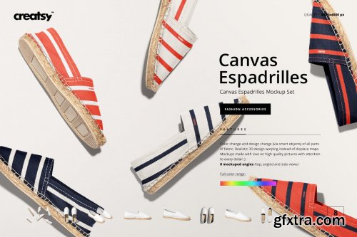 CreativeMarket - Canvas Espadrilles Mockup Set 4195539