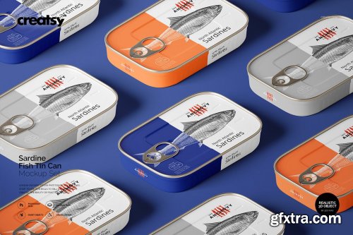 CreativeMarket - Sardine Fish Tin Can Mockup Set 4177576