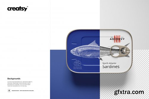 CreativeMarket - Sardine Fish Tin Can Mockup Set 4177576