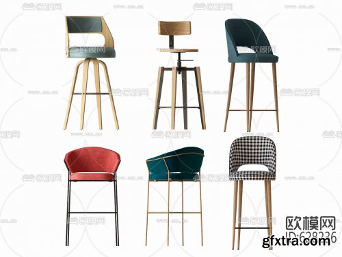 Barstools 06 3D models