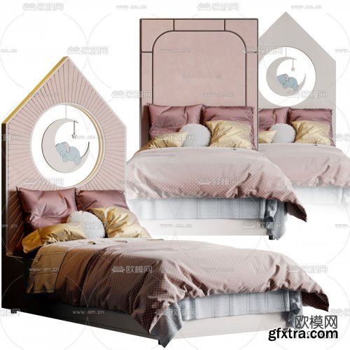 Modern children's bed 3d model