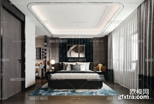 Modern master bedroom 3d model