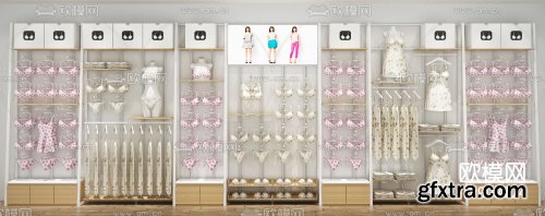 Modern underwear pajamas shelf container 3d model