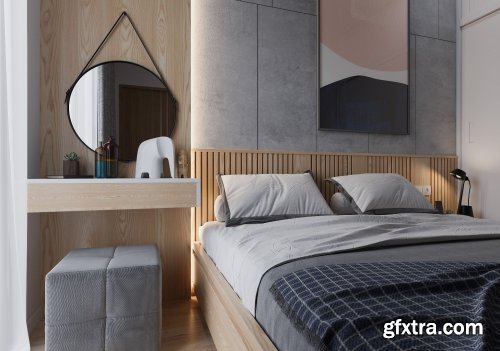 Cgtrader - Bedroom minimalism modern 3D model