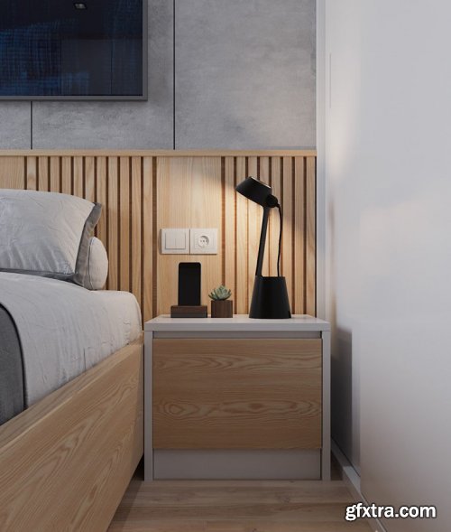 Cgtrader - Bedroom minimalism modern 3D model