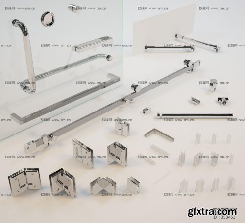 Modern bathroom small pieces combination 3D model