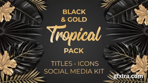 Black And Gold Tropical Pack 14035096