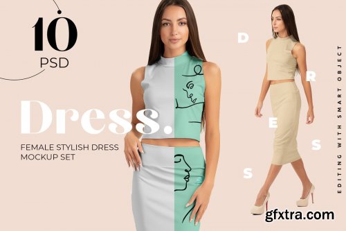 CreativeMarket - Female Dress Mockups 4392041