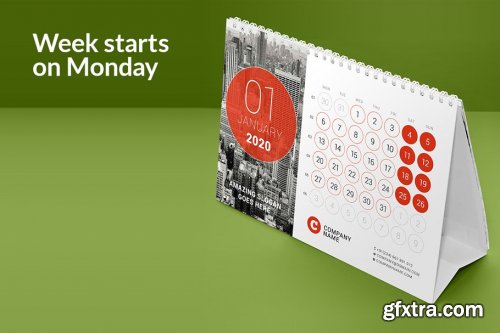 CreativeMarket - Desk Calendar 2020 (DC032-20) 4366907