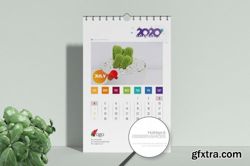 CreativeMarket - Wall & Desk Calendar 2020 4384979