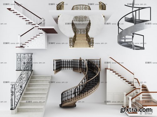 Jane Europe stair railing 3d model