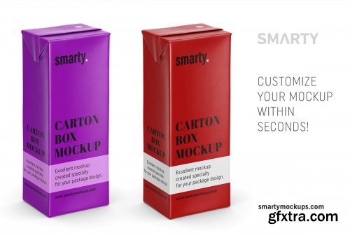 CreativeMarket - Juice carton box mockup 4388537